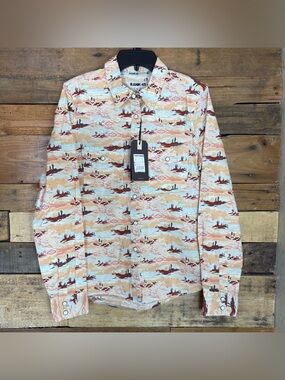 Rank 45 Western Shirt Womens XS Pearl Snap Southwest Cactus Cowgirl RN138823 NWT